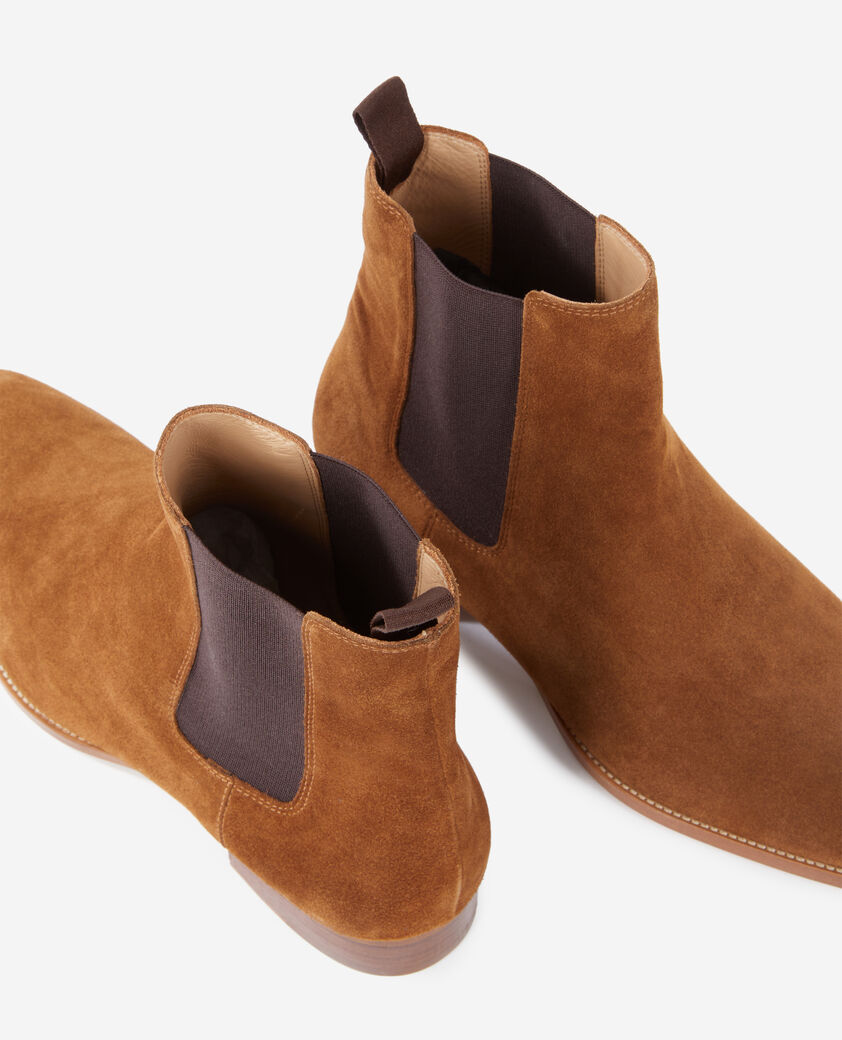 The Kooples H BROWN brown suede leather chelsea boots