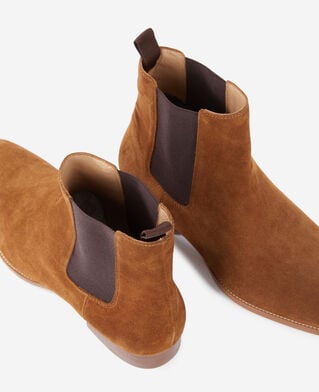 The Kooples MEN BROWN brown suede leather chelsea boots