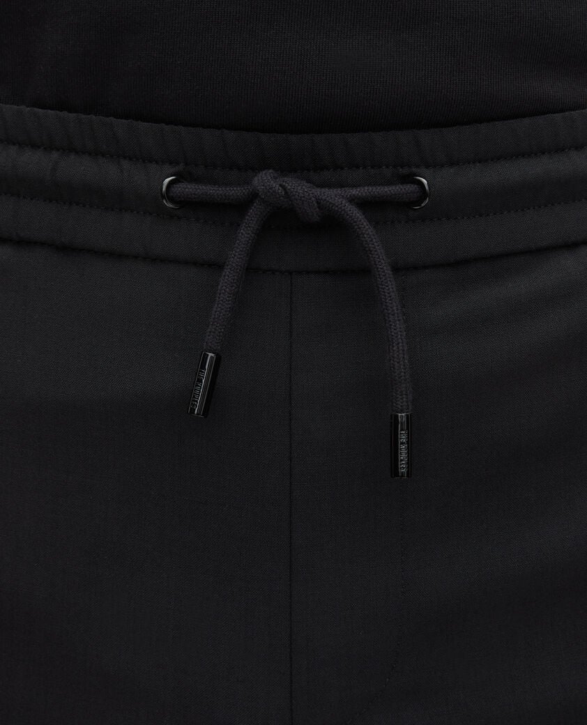 The Kooples HOMME BLACK pantalon en laine coupe droite noir