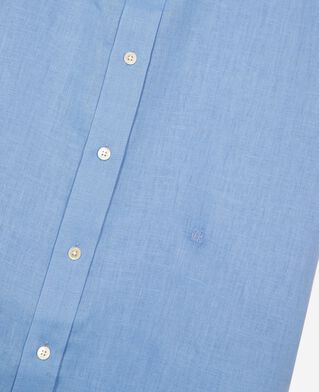 The Kooples H BLUE short-sleeved blue linen shirt