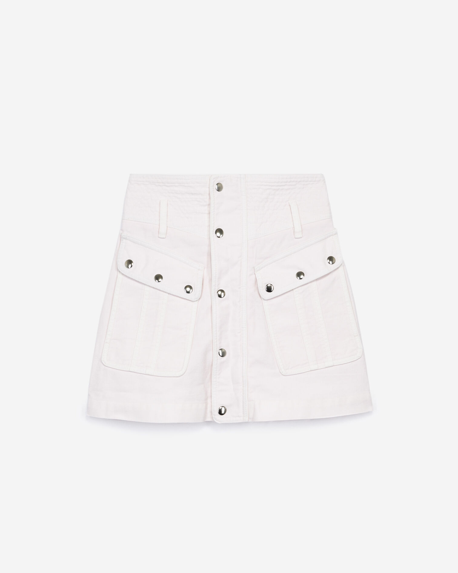 Jupe en jean évasée style militaire, BABY PINK, hi-res image number null