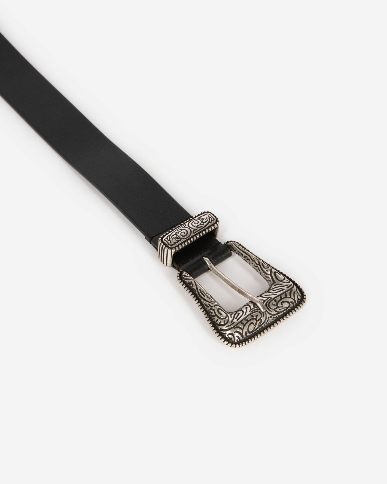 The Kooples WOMEN BLACK wide black leather belt