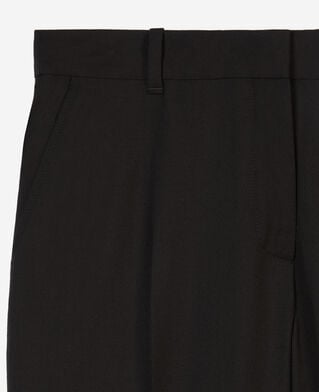 The Kooples FEMME BLACK pantalon tailleur en laine coupe droite noir 
