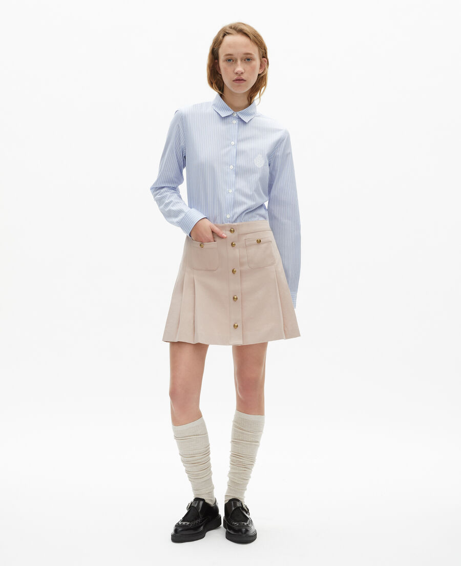 The Kooples WOMEN BLUE / WHITE blue poplin striped shirt