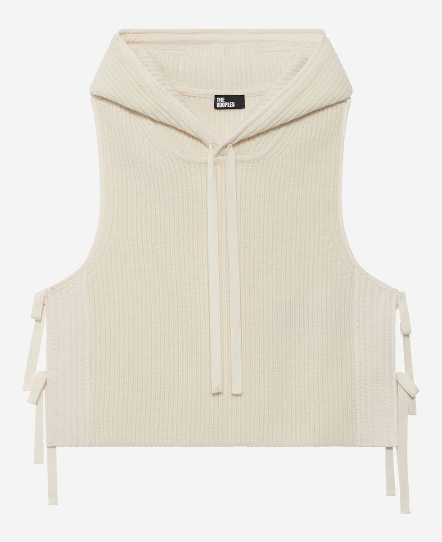 The Kooples FEMME ECRU pull sans manches pull en laine et coton écru