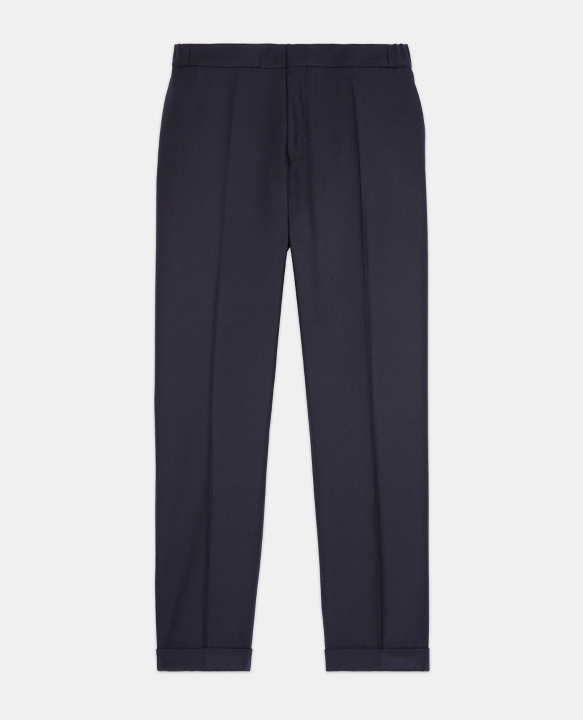 Navy blue wool suit pants, NAVY, hi-res image number null