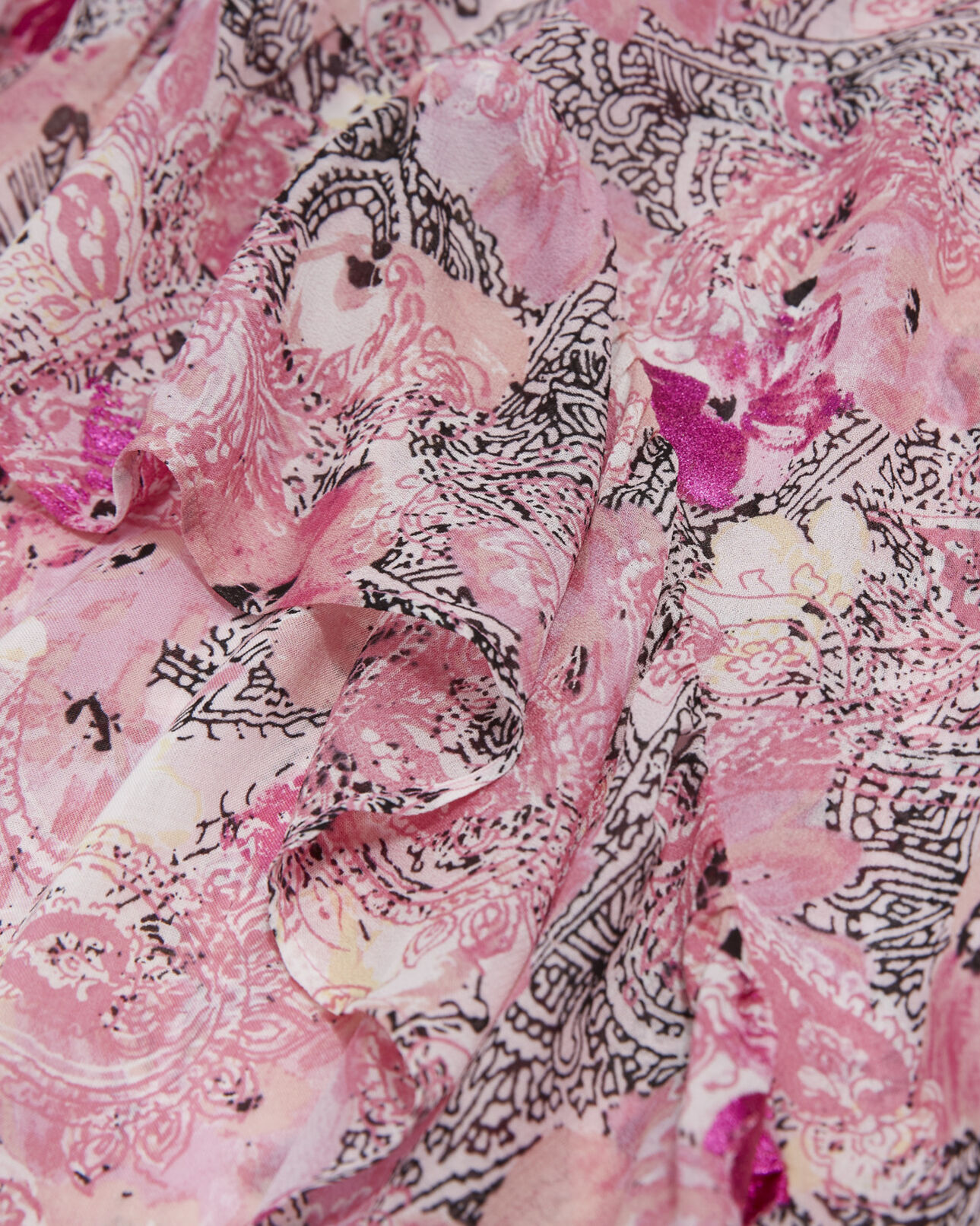 The Kooples WOMEN PINK flowing pink long skirt with floral print