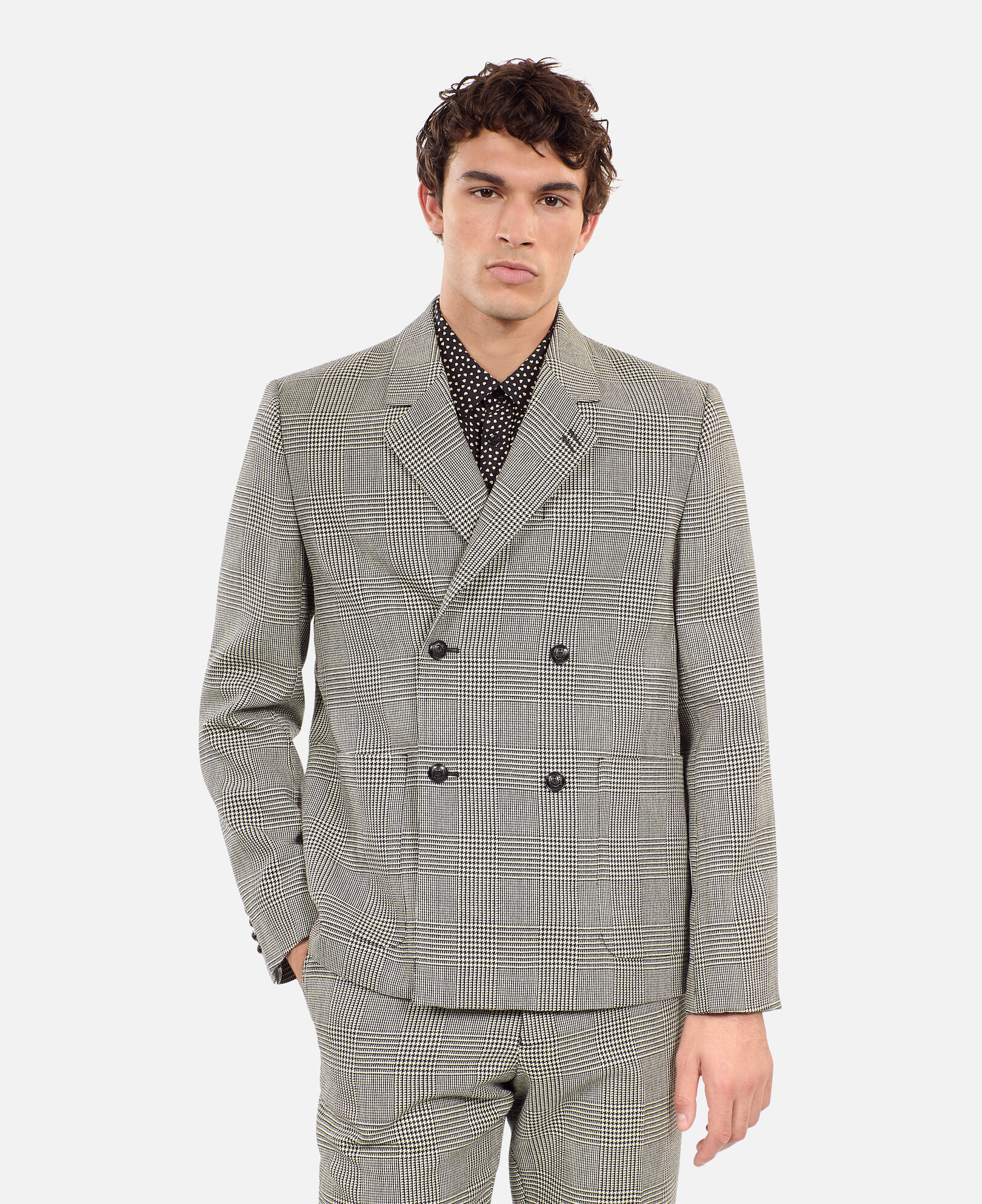 The Kooples MEN BLACK WHITE black and white houndstooth wool suit jacket