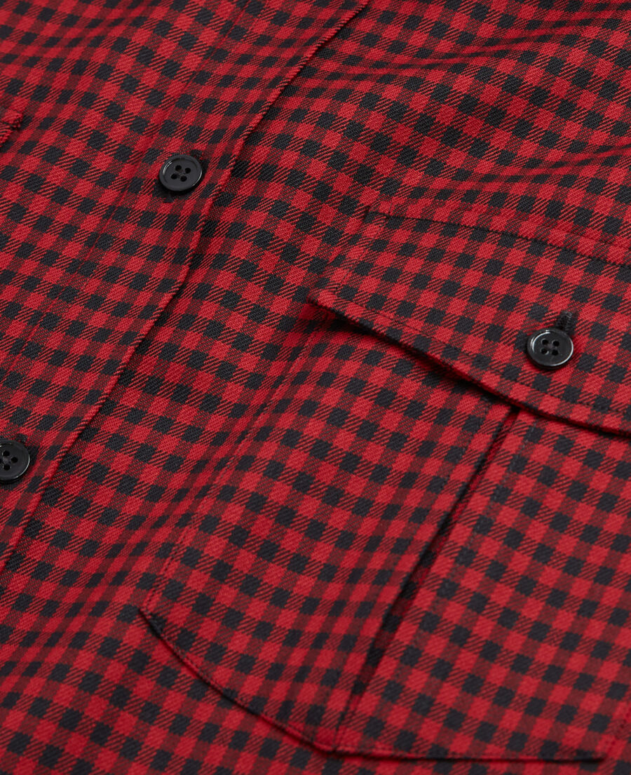 check wool shirt with classic collar