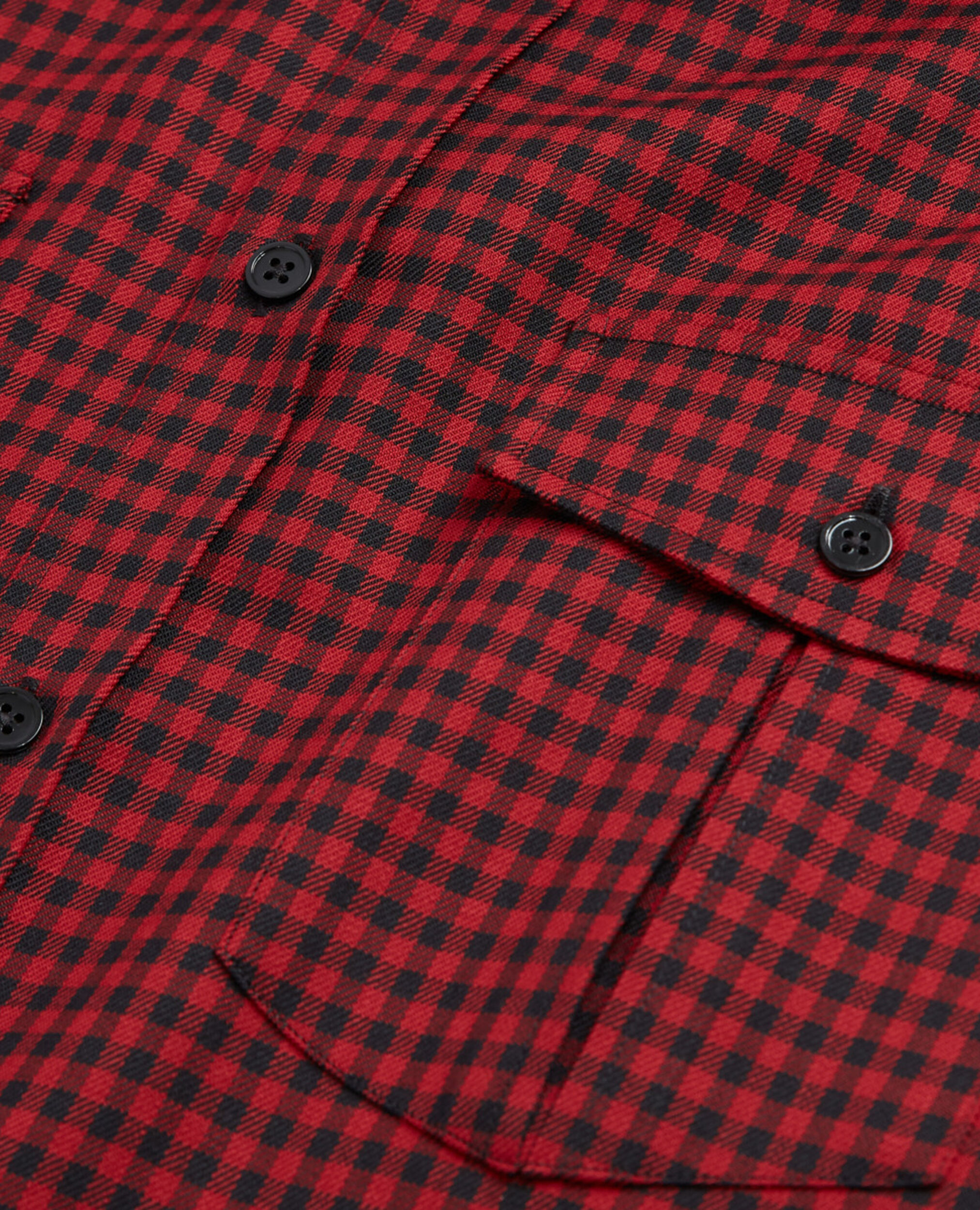 Check wool shirt with classic collar, RED / BLACK, hi-res image number null