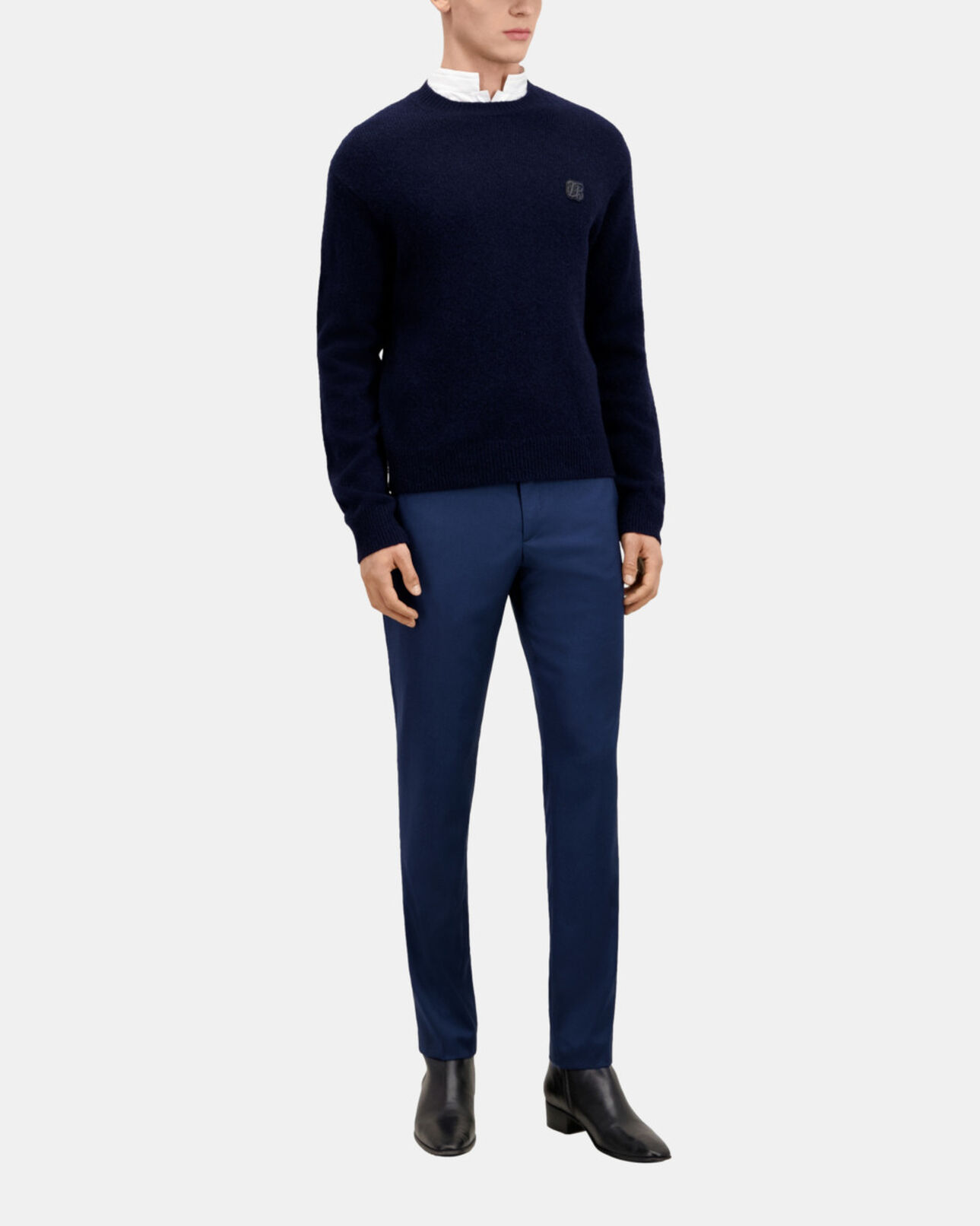 The Kooples MEN NAVY navy blue wool and alpaca blend sweater