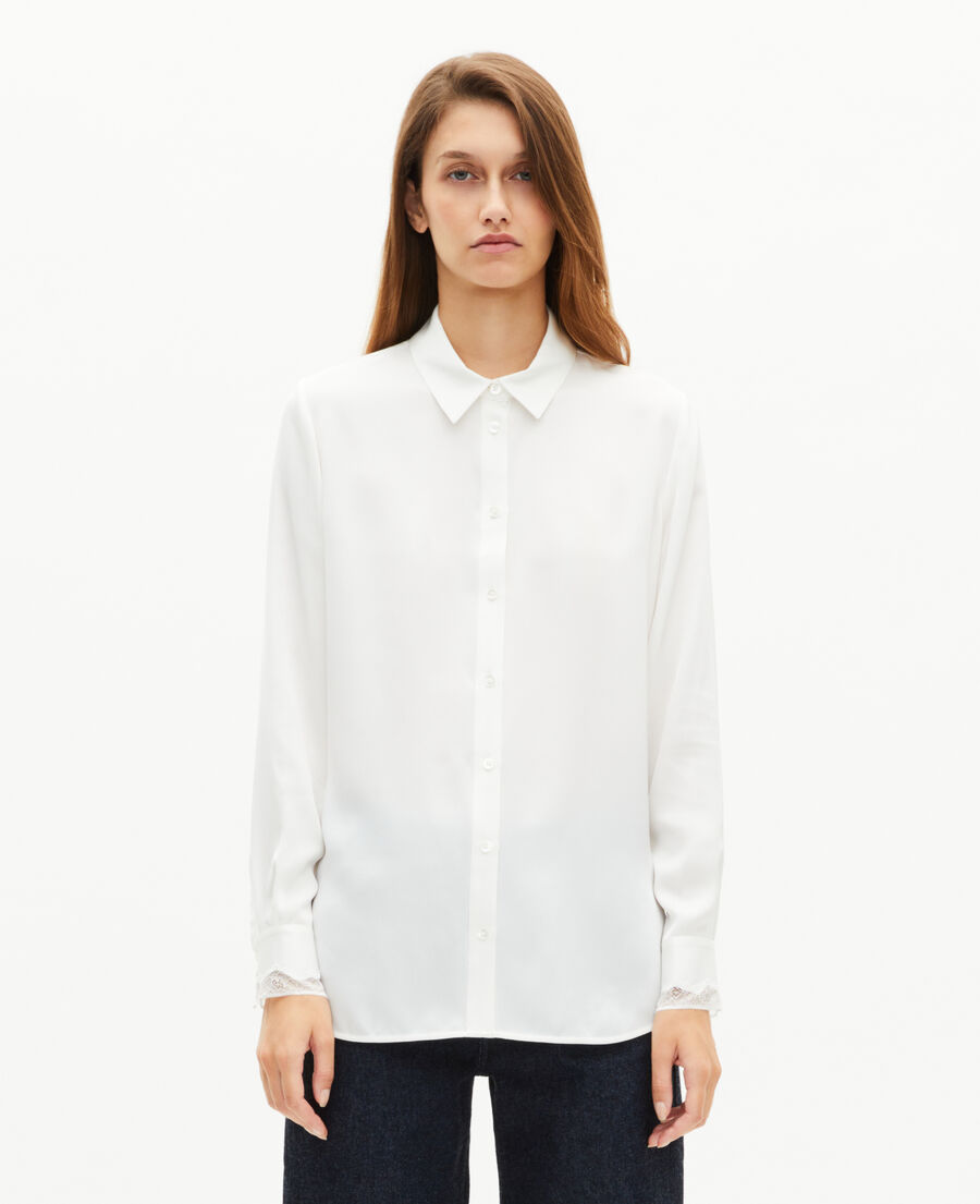The Kooples FEMME ECRU chemise en soie écrue