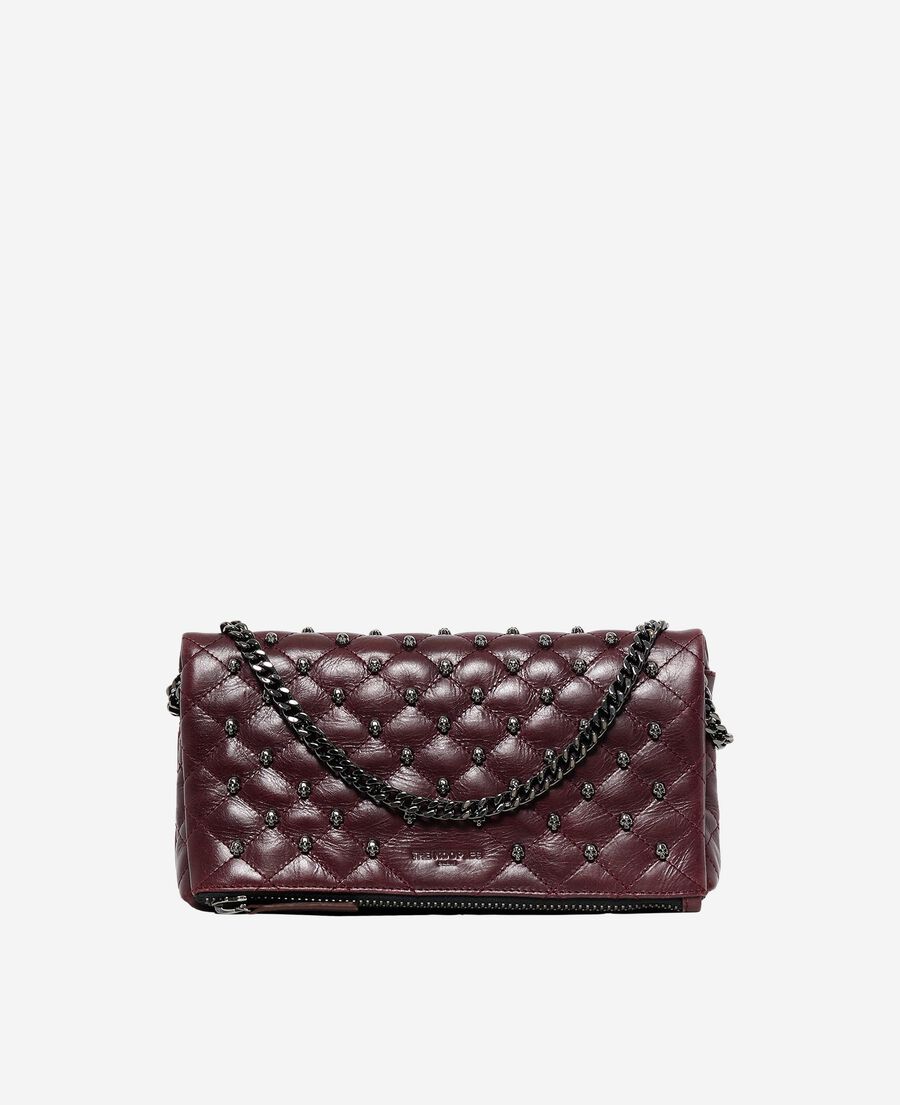 The Kooples FEMME BURGUNDY pochette héritage small en cuir bordeaux