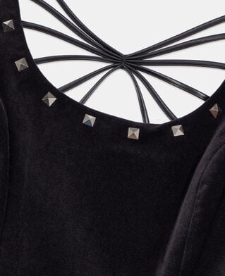 The Kooples DAMEN BLACK schwarzes, kurzes kleid aus samt