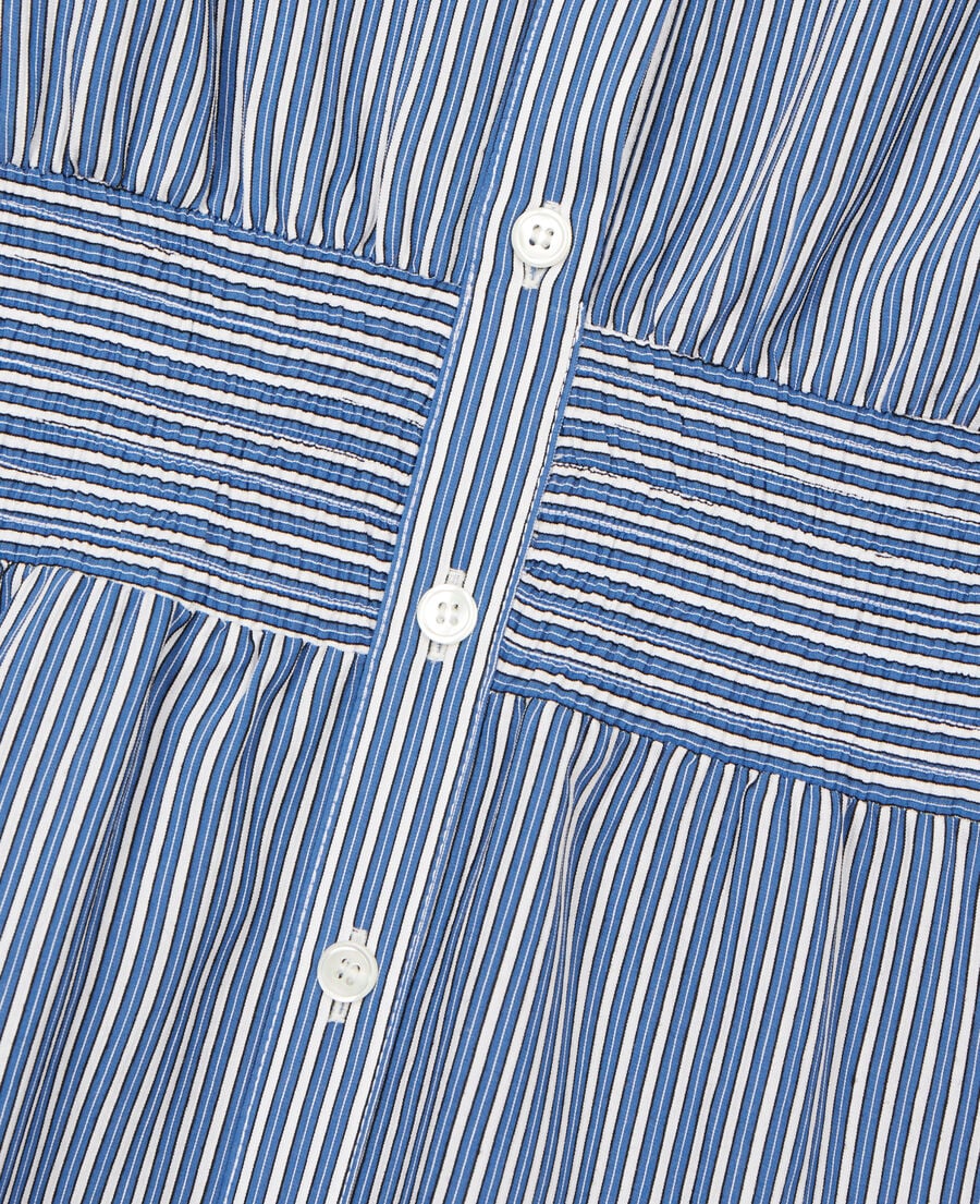 The Kooples F BLUE WHITE short striped shirt dress