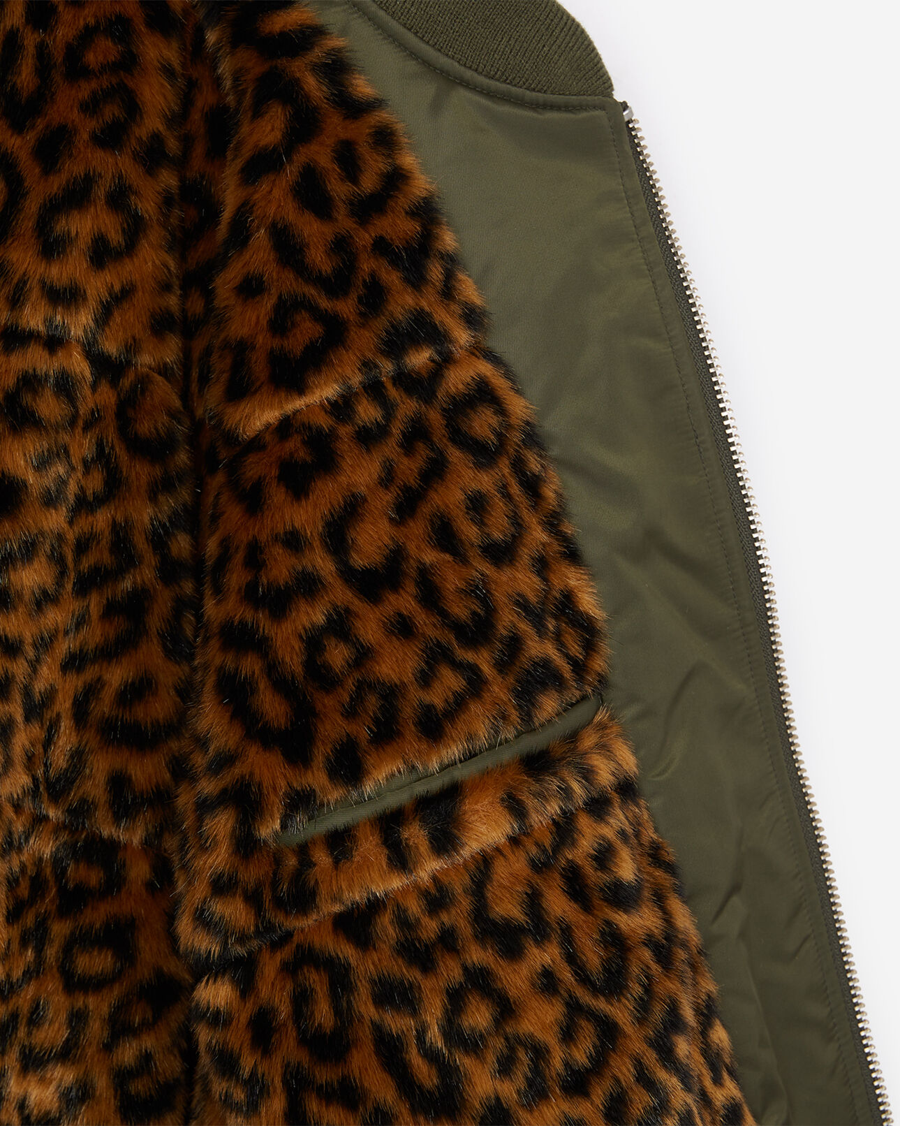 The Kooples FEMME KAKI blouson bombers kaki broderie badge fleur de lys