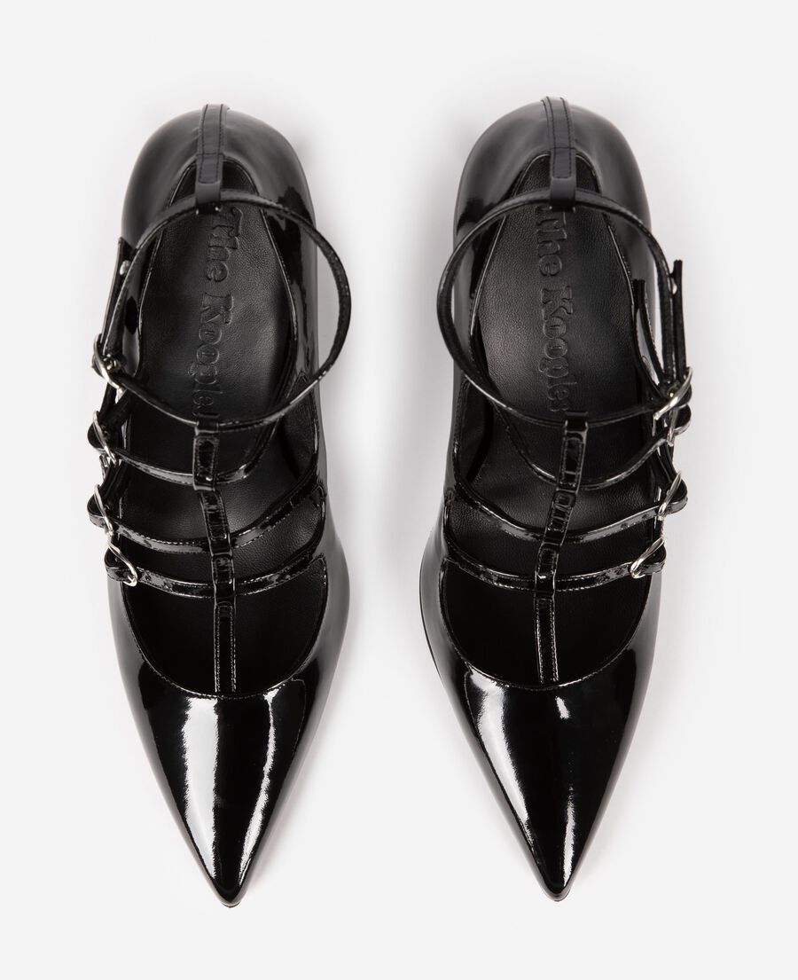 The Kooples F BLACK heeled pumps with black straps