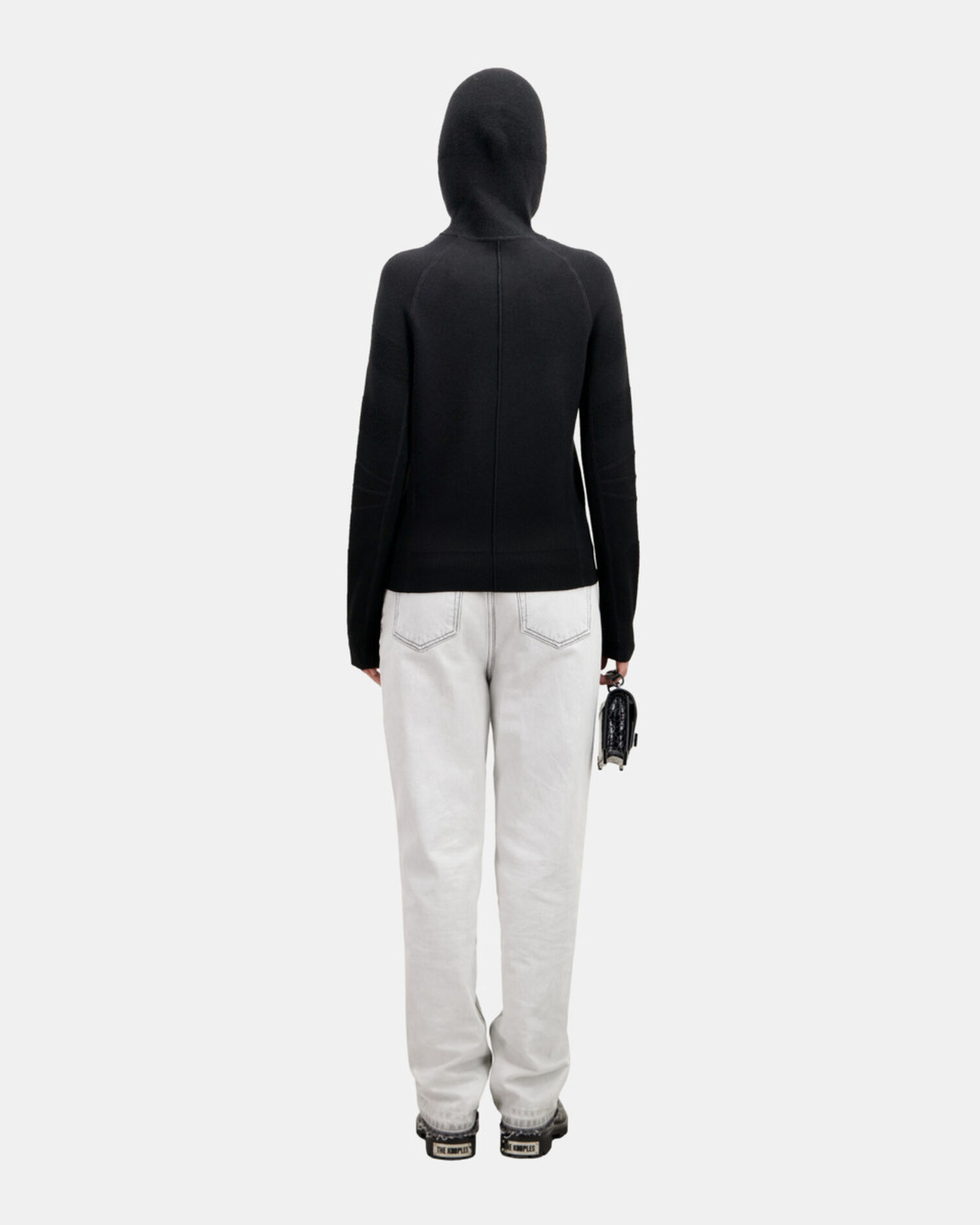 Schwarzer Pullover mit Kapuze, BLACK, hi-res image number null