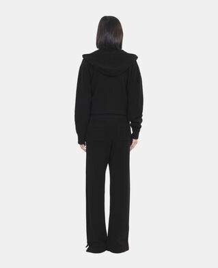 The Kooples FEMME BLACK pantalon en laine et cachemire noir