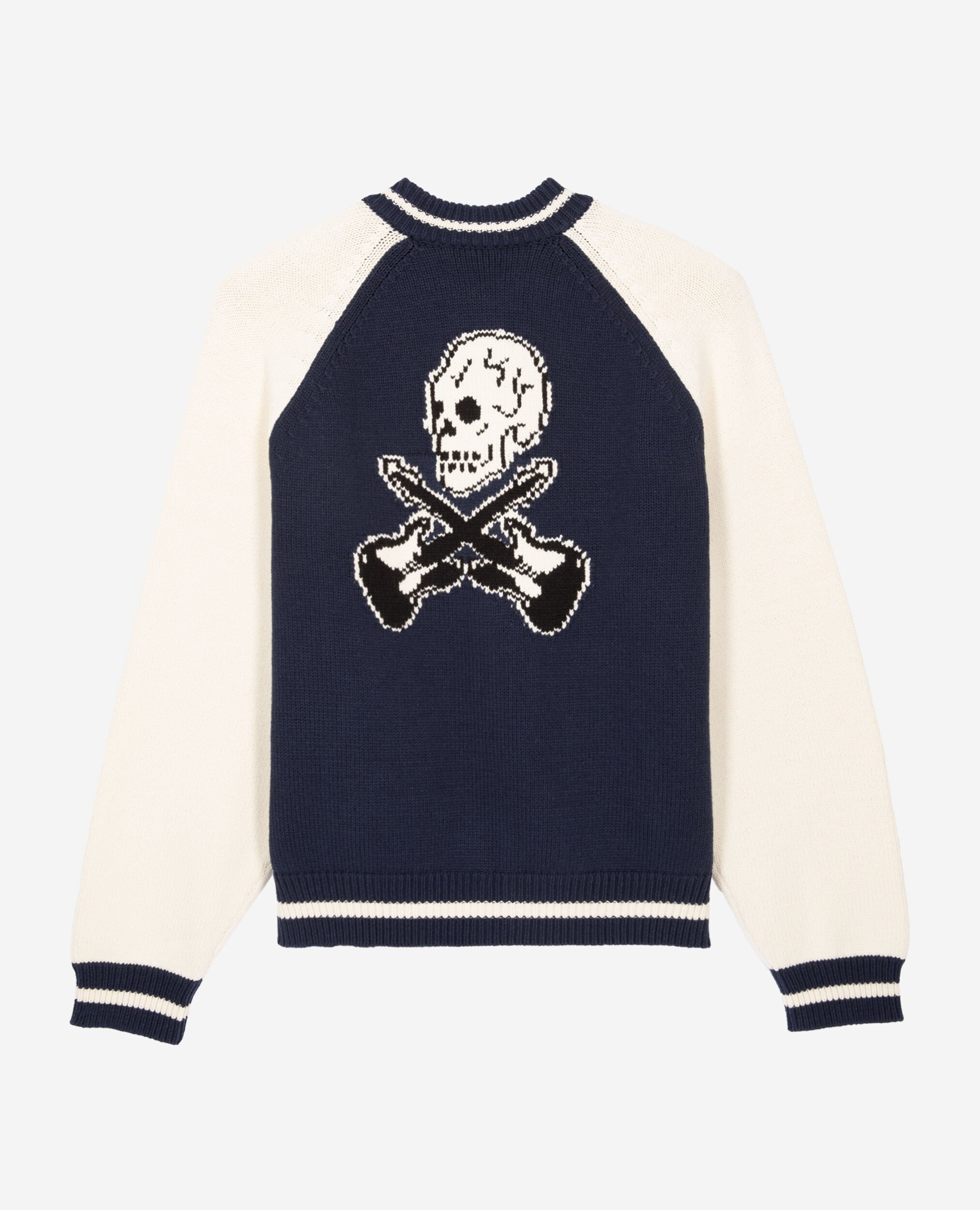 Cardigan teddy marine et écru, DARK NAVY-ECRU, hi-res image number null