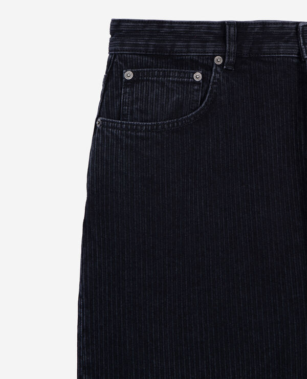 The Kooples HOMME BLACK WASHED jean baggy effet côtelé noir