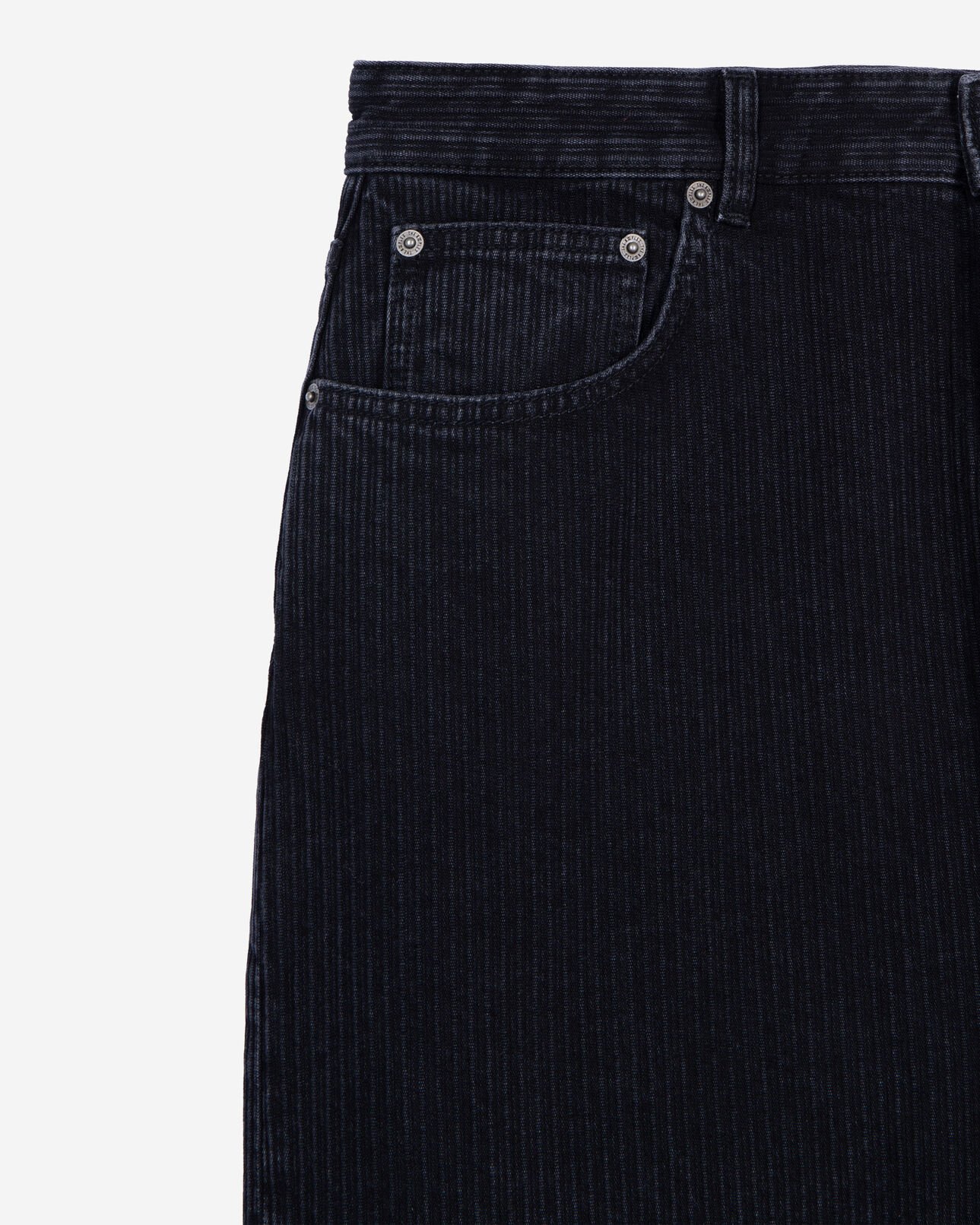 The Kooples HERREN BLACK WASHED gerippte, schwarze jeans mit baggy-passform