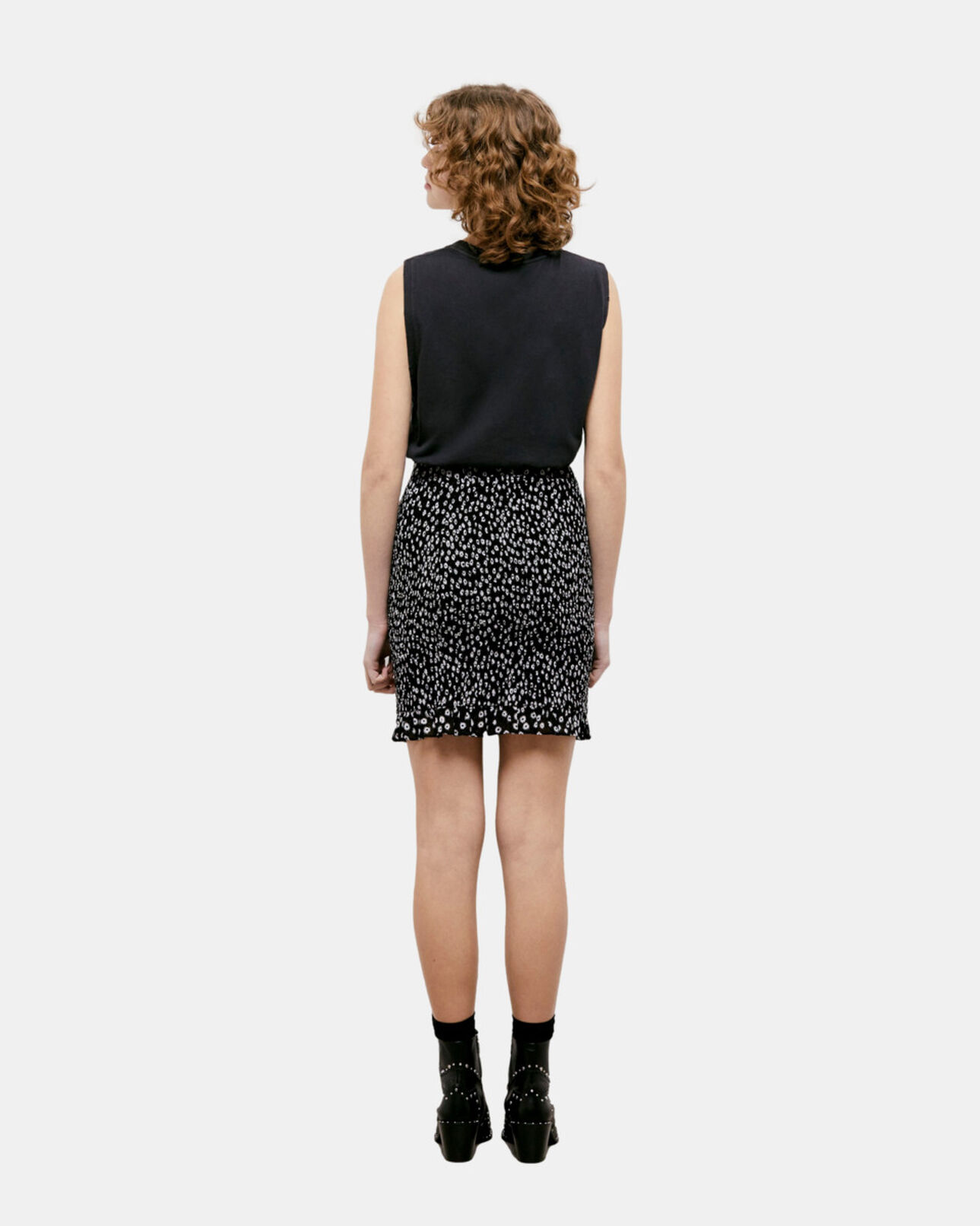 The Kooples FEMME BLACK WHITE jupe courte imprimée