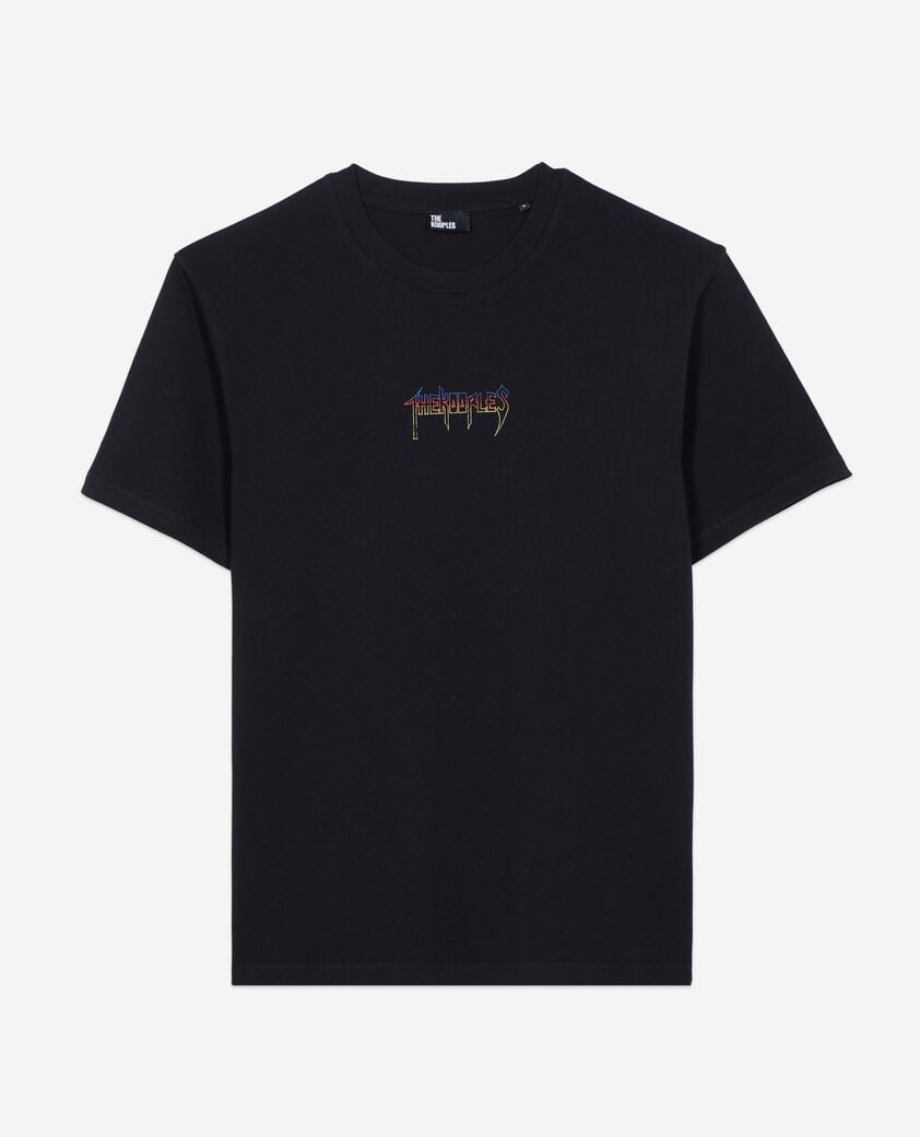 The Kooples H BLACK WASHED black screen-printed t-shirt