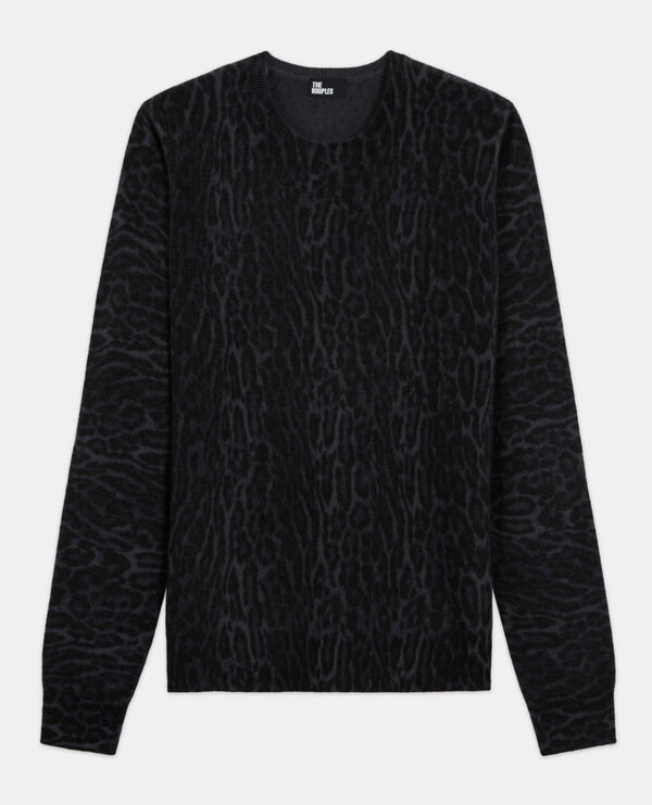 kaschmirpullover mit leopardenprint