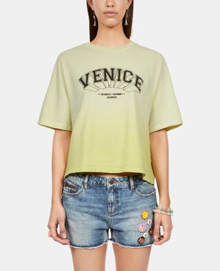 The Kooples FEMME BRIGHT YELLOW t-shirt dégradé avec sérigraphie jaune