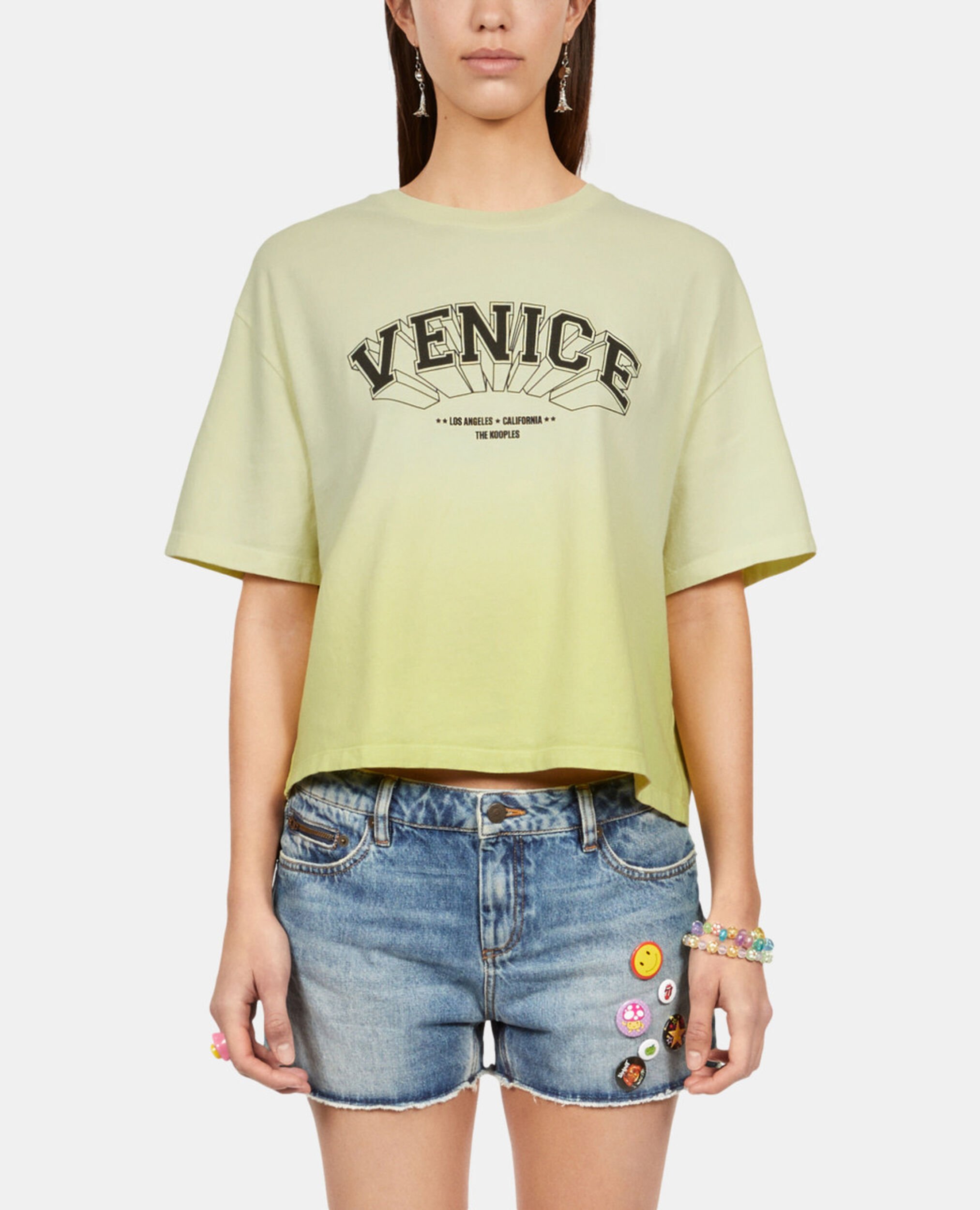 T-shirt dégradé avec sérigraphie jaune, BRIGHT YELLOW, hi-res image number null