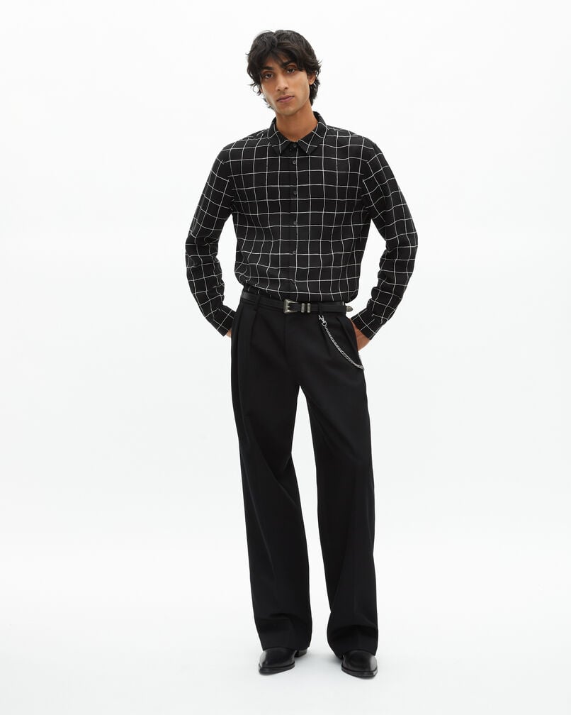 The Kooples HERREN BLACK WHITE schwarzes kariertes hemd