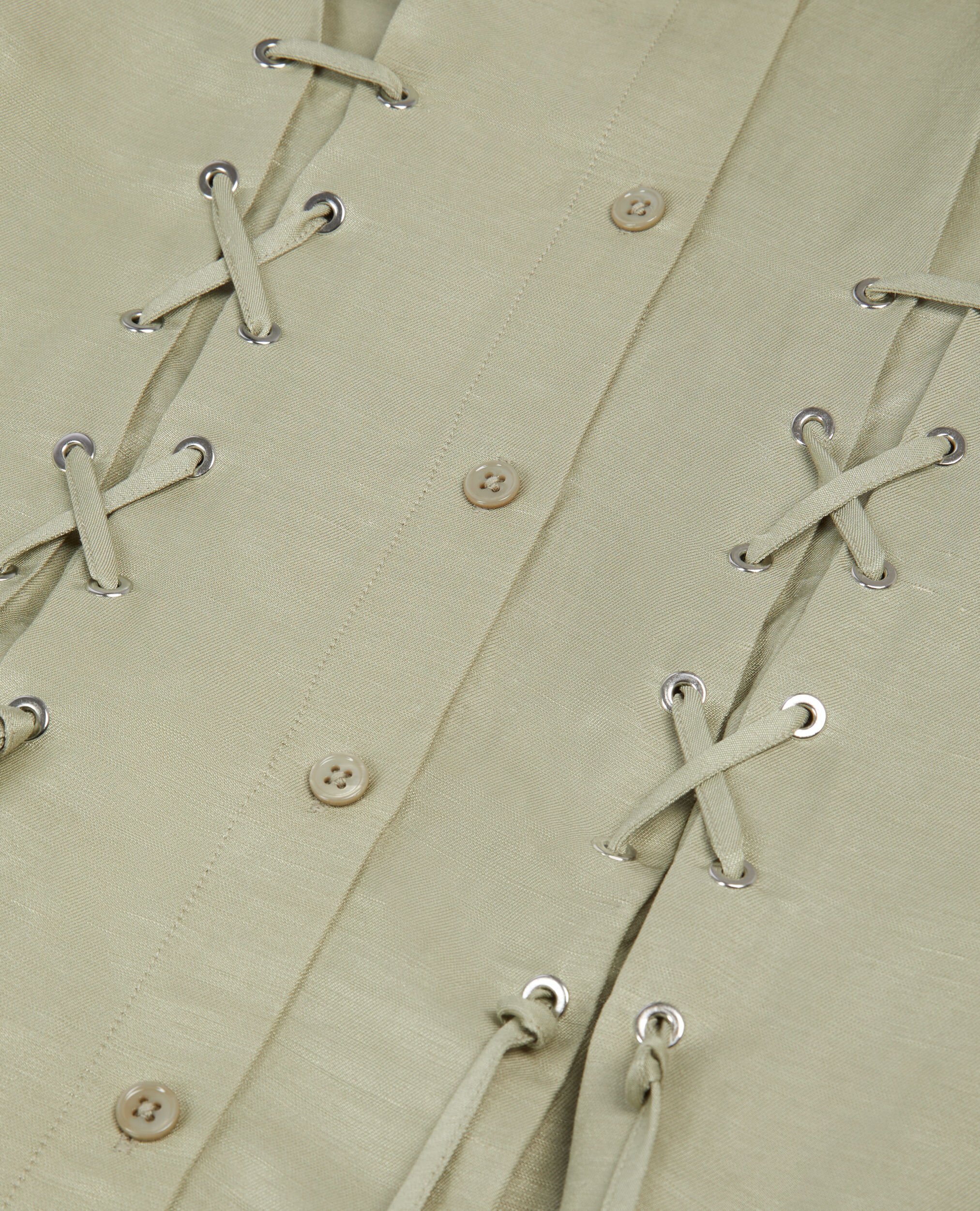 Robe courte avec laçage vert clair, KAKI GREY, hi-res image number null