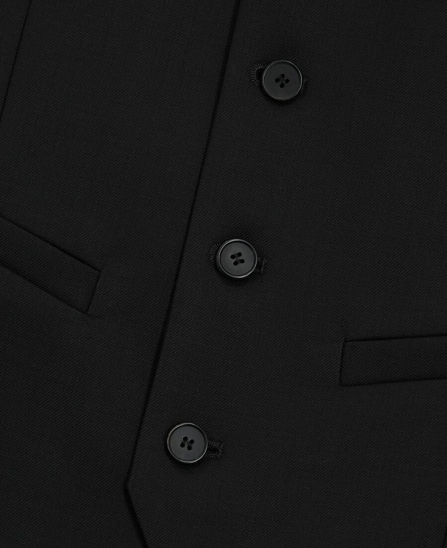 The Kooples MEN BLACK black suit vest in wool tailored cut