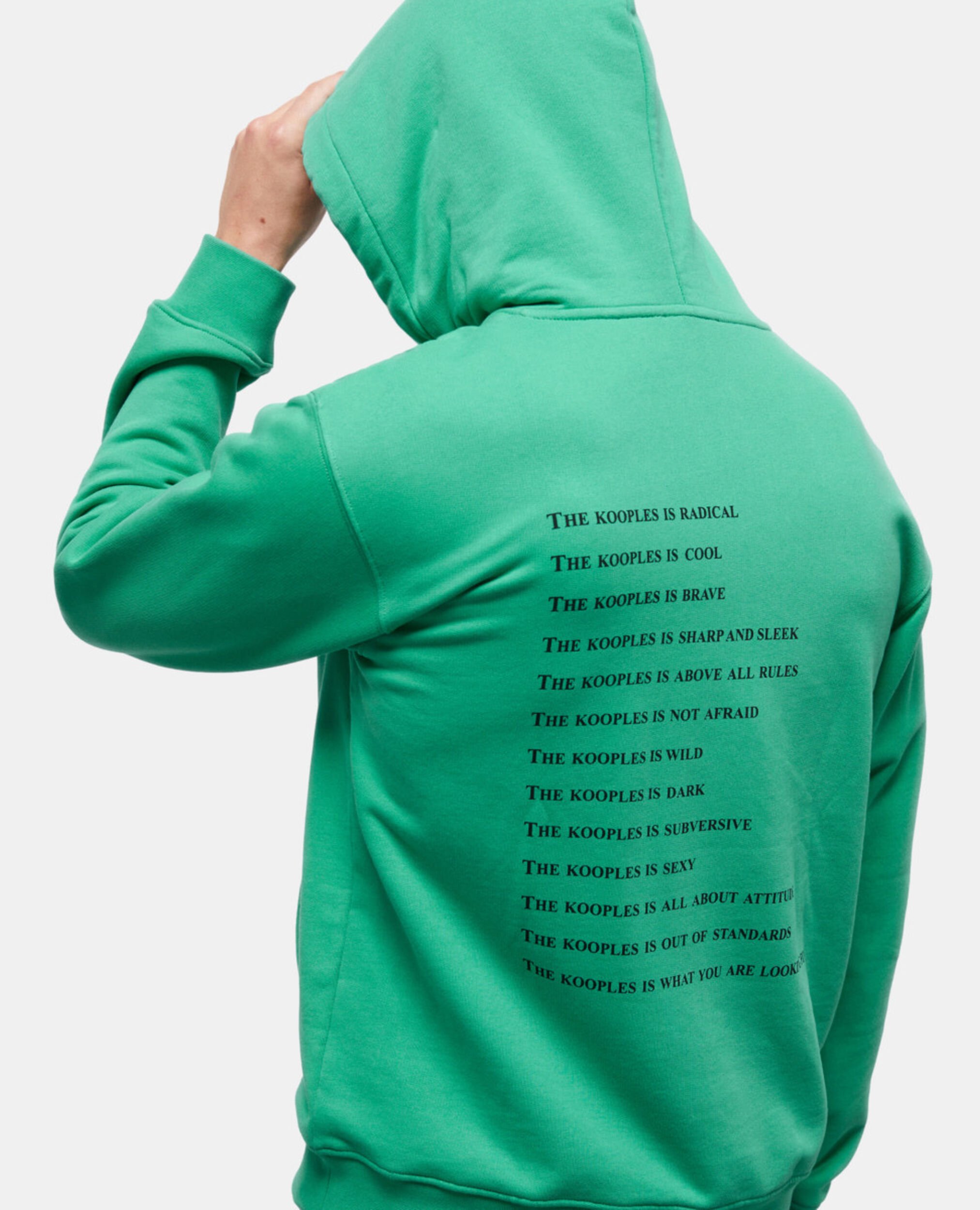 Grünes Sweatshirt mit „What is“-Schriftzug, GREEN, hi-res image number null