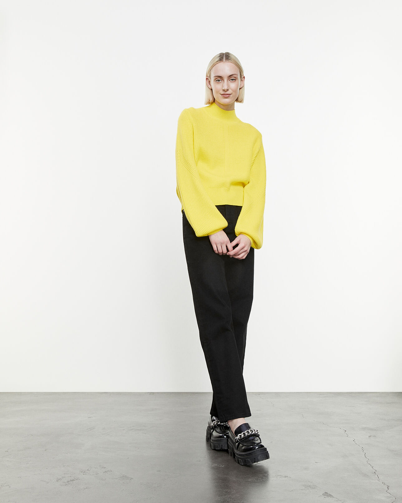 The Kooples FEMME YELLOW pull laine mérinos jaune