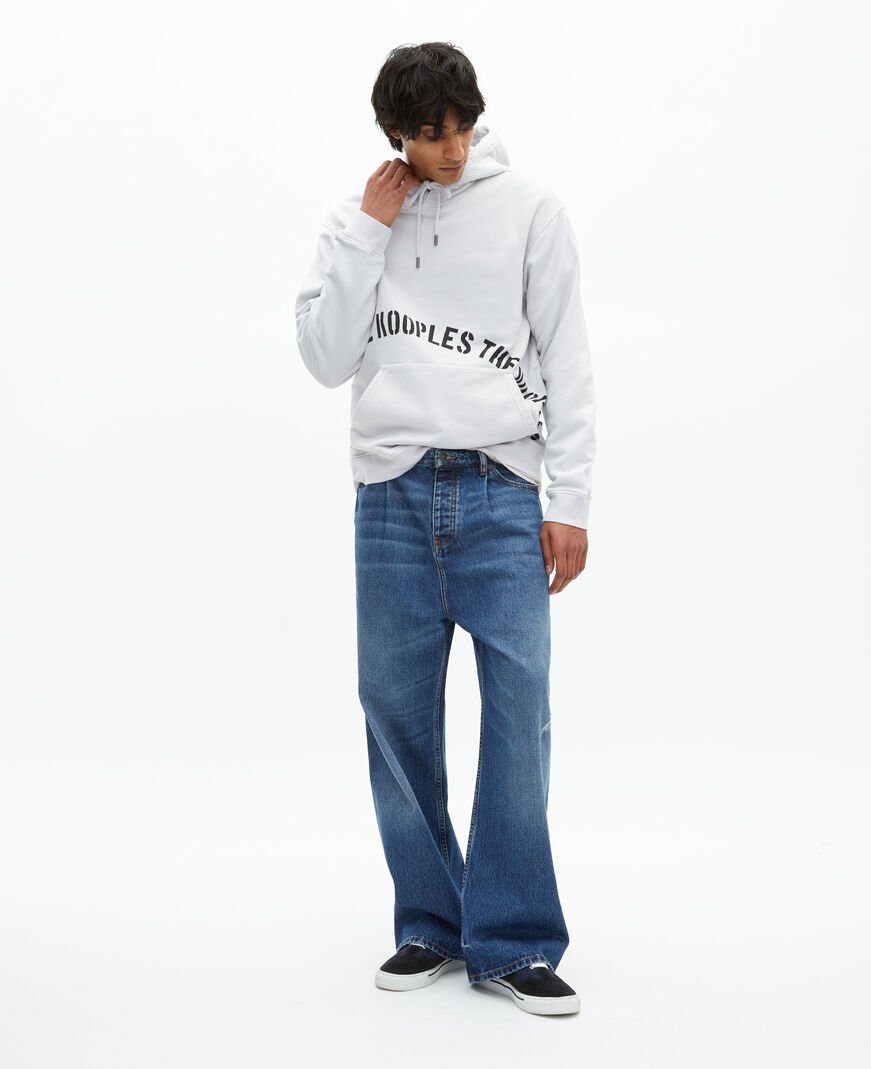 The Kooples H LIGHT GREY hooded sweatshirt with grey screen print