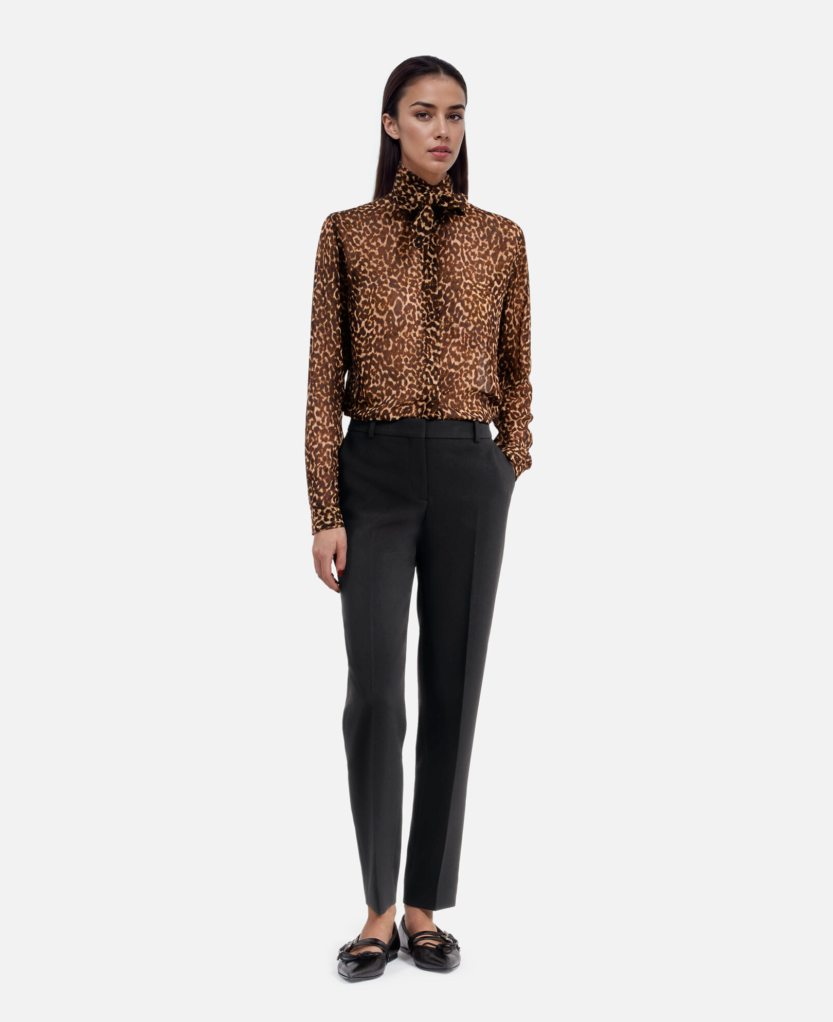 The Kooples WOMEN BLACK black crepe suit pants straight tailored cut