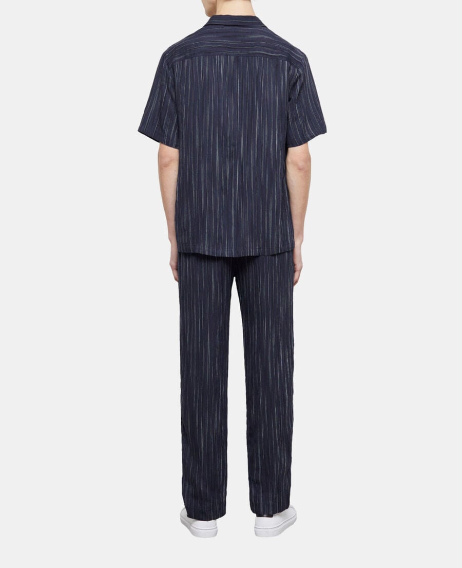 The Kooples MEN DARK NAVY-ECRU navy blue striped shirt