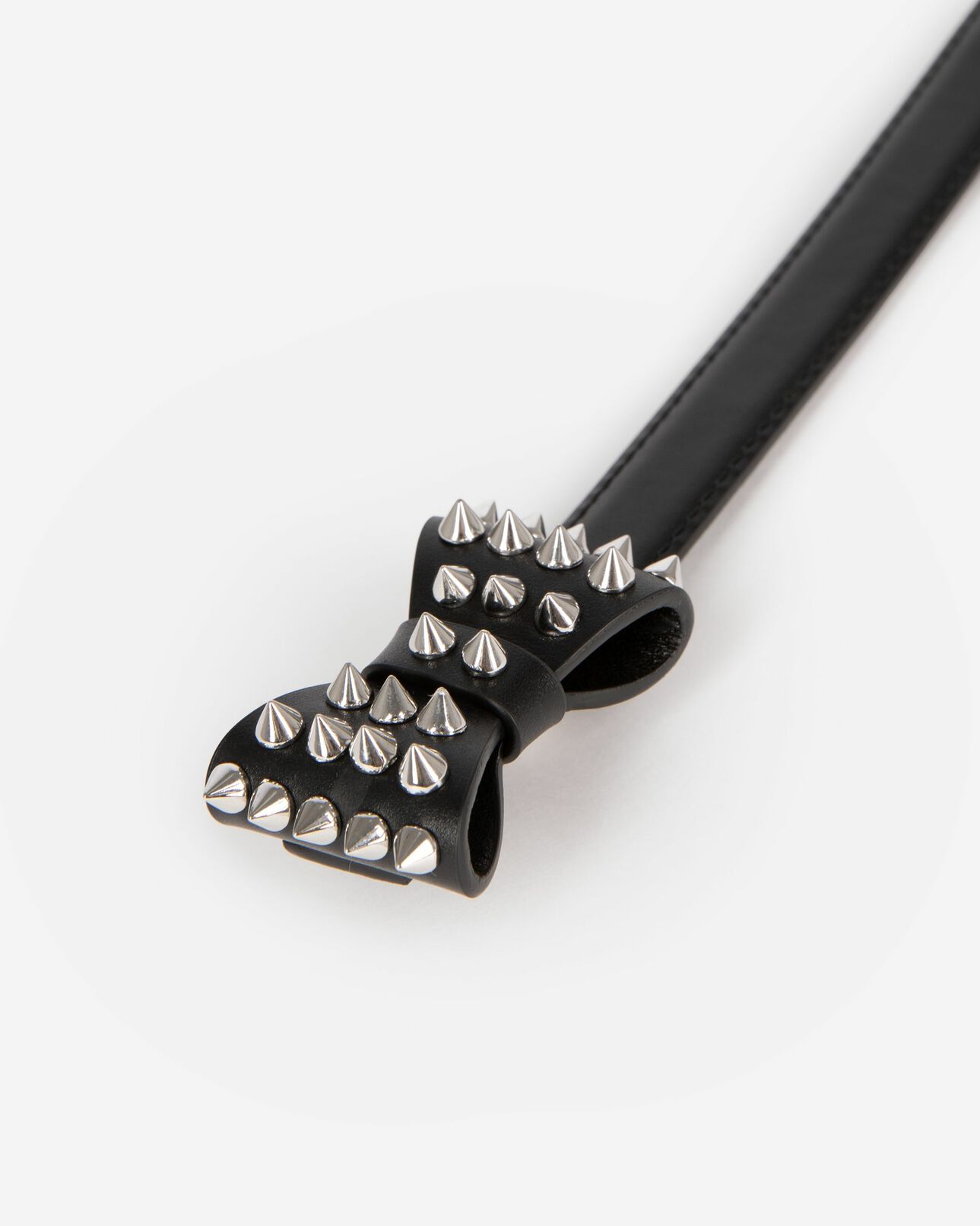 The Kooples MUJER BLACK cinturón fino de piel negra con lazo