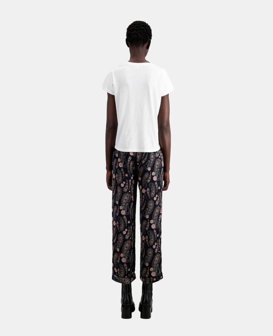 The Kooples F WHITE women's white t-shirt with dagger through heart serigraphy