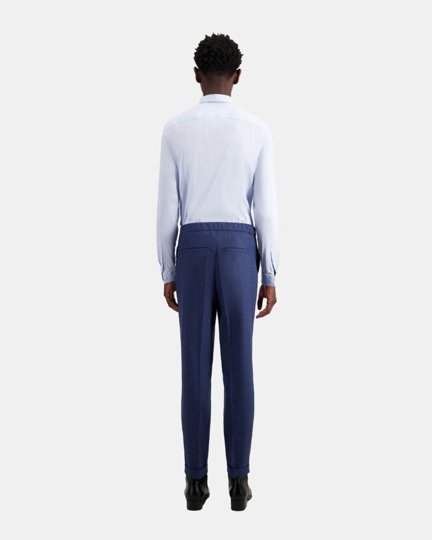 Pantalon bleu en flanelle, BLUE, hi-res image number null