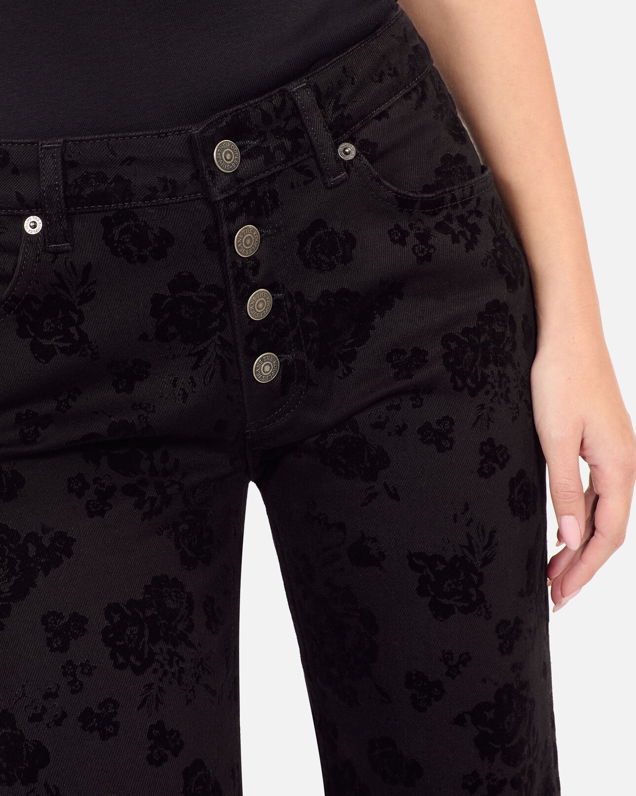 The Kooples FEMME BLACK jean flare noir