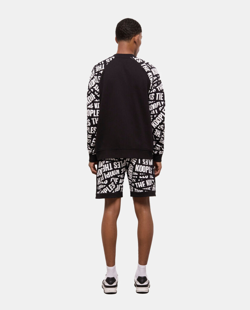 The Kooples HOMME BLACK / WHITE veste de survêtement noire tape logo