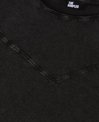 The Kooples F BLACK WASHED black t-shirt with lacing
