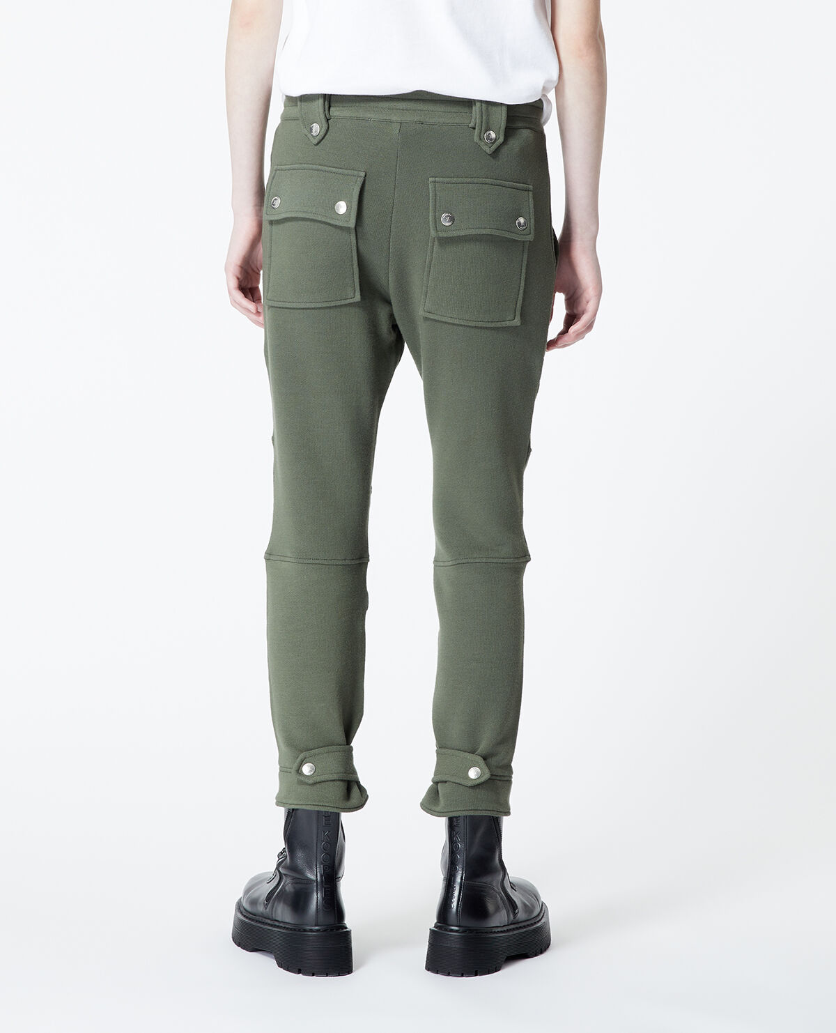 Khaki joggers with zippers online