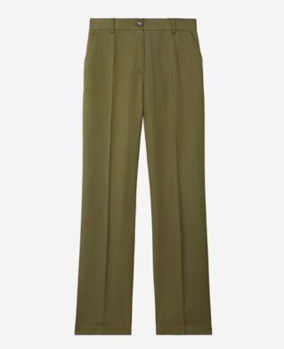 The Kooples WOMEN KAKI khaki tencel military-style pants
