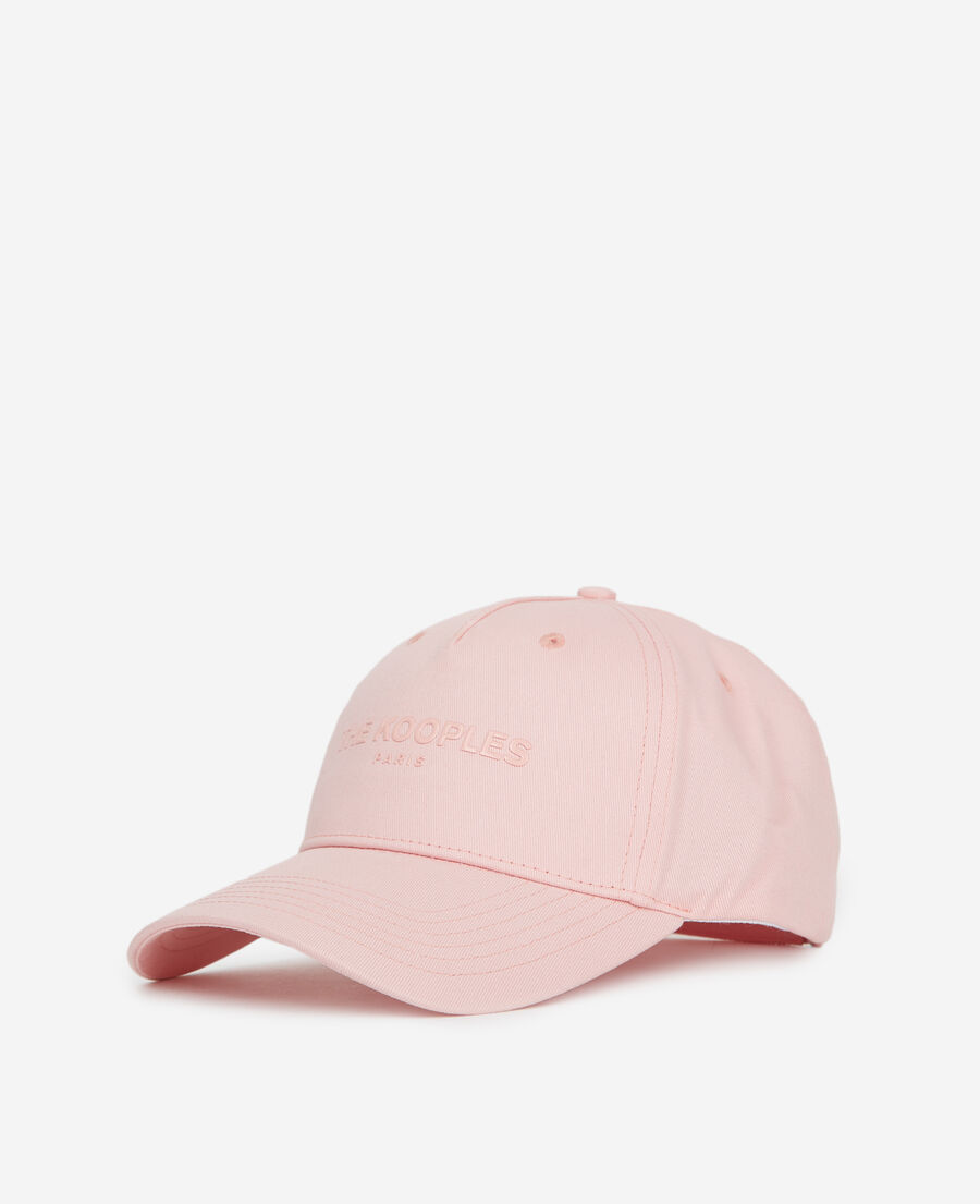 pink cotton cap with tone-on-tone logo