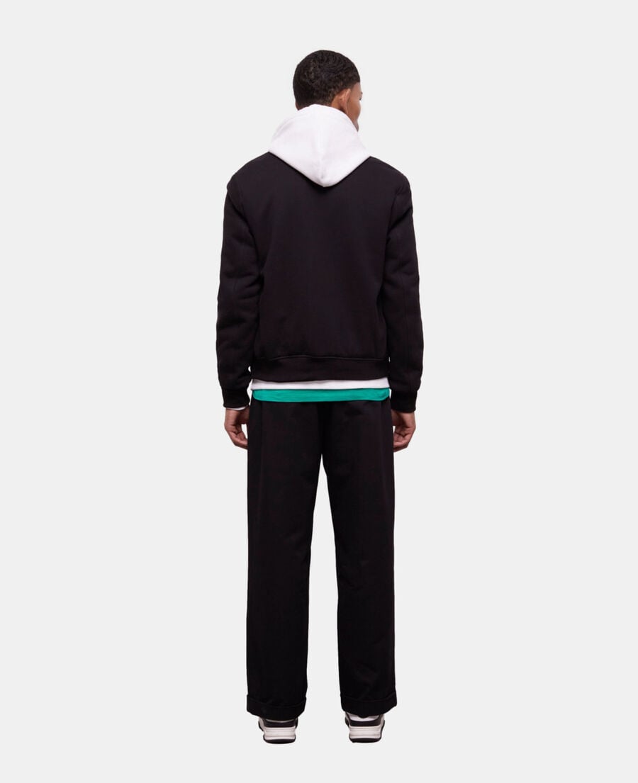 The Kooples HOMME BLACK blouson détails cuir noir