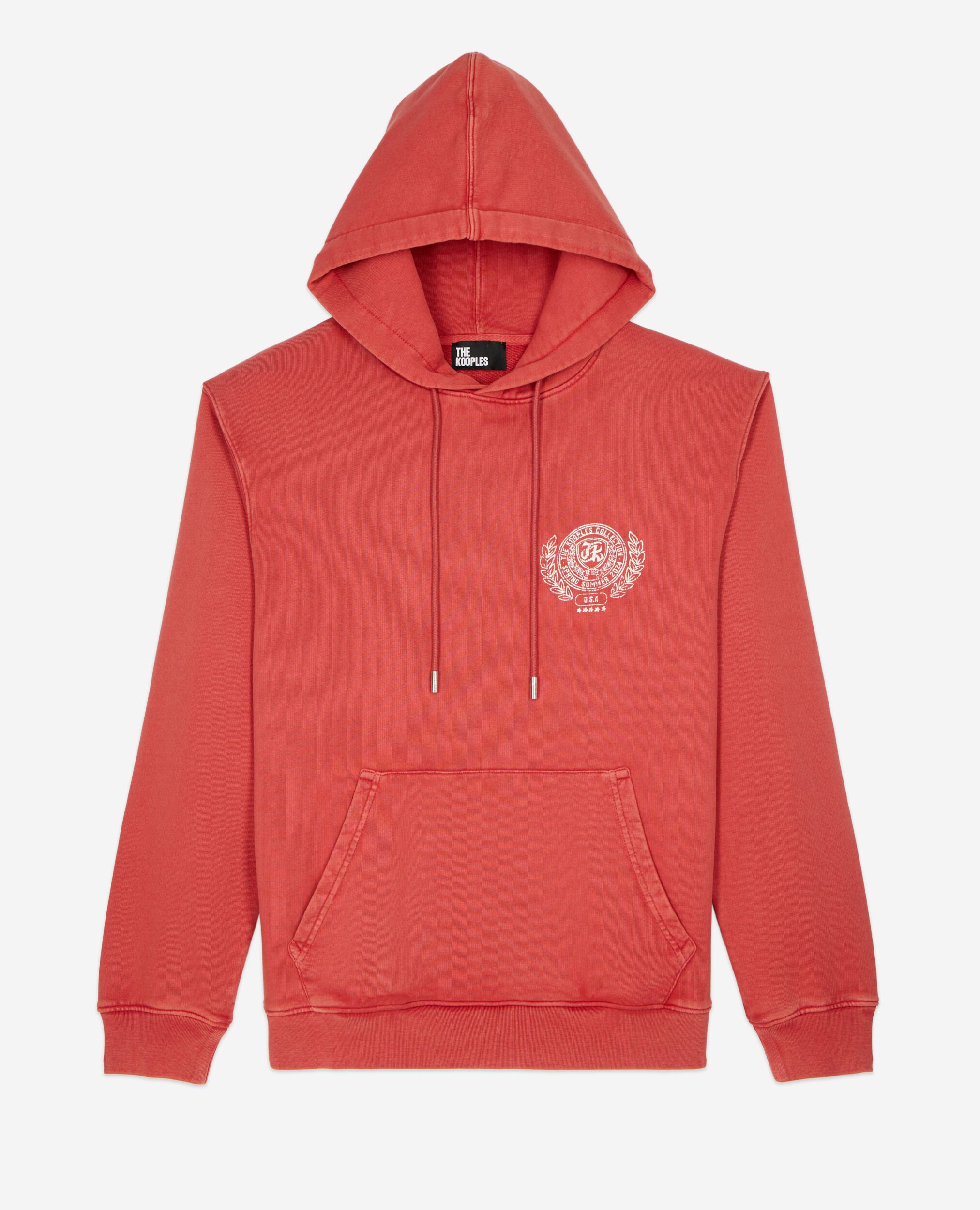 Red sweatshirt with Blazon serigraphy, RED BRIQUE, hi-res image number null